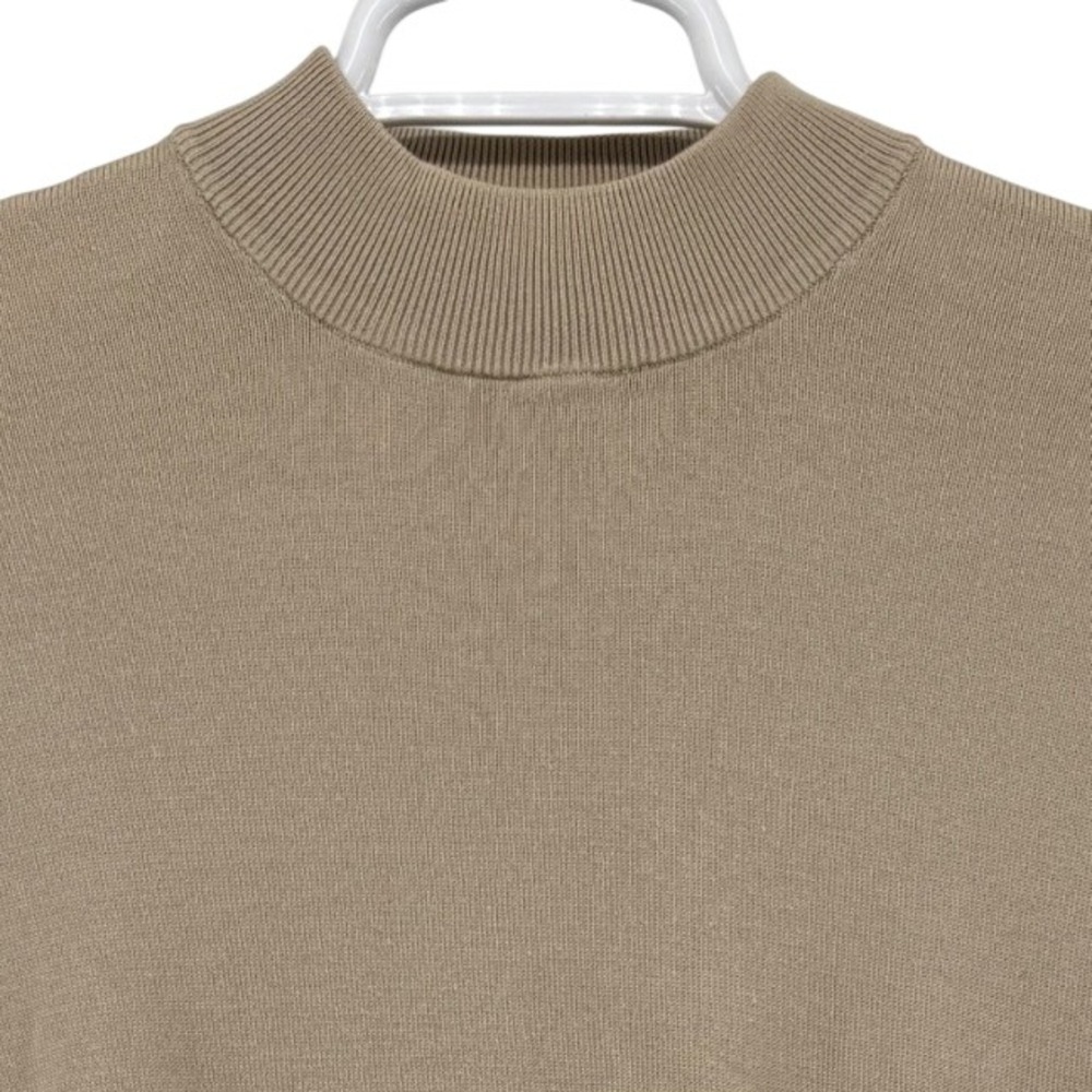 Pronto Uomo Mens Silk Cotton Blend Mock Neck Sweater Taupe Tan Size Medium